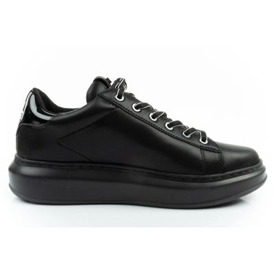 4. Karl Lagerfeld Herrenschuhe Sneaker Kapri aus naturfarbenem Leder, schwarz