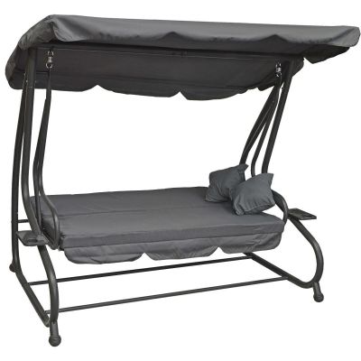3. KASIA Garten- und Balkonschaukel, 3-Sitzer, Grau