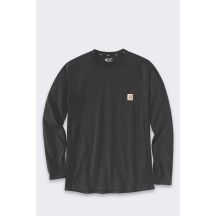 Carhartt Midweight Langarm-T-Shirt mit Tasche – Schwarz, Größe: M