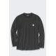 Carhartt Midweight Langarm-T-Shirt mit Tasche – Schwarz, Größe: M
