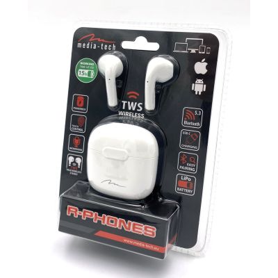 10. Media Tech MT3589W Kopfhörer (In-Ear; Bluetooth; mit integriertem Mikrofon; schwarz)