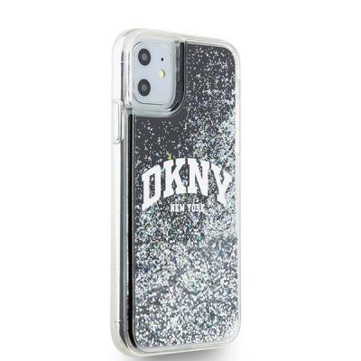 5. DKNY Liquid Glitter Big Logo Hülle für iPhone 11 / Xr - Schwarz