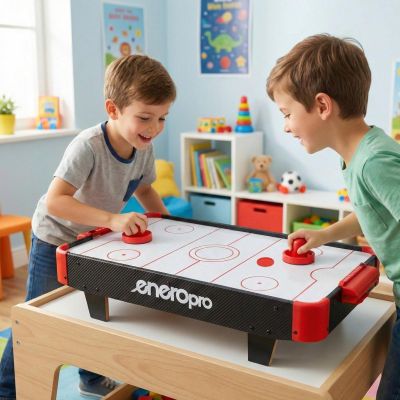 7. Tischspiel Airhockey 60x32,5x14cm Schwarz Enero Pro