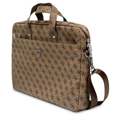 2. Guess Saffiano 4G Triangle Logo Tasche für einen 16'' Laptop – Braun