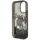7. Karl Lagerfeld iPhone 16 Hülle mit flüssigem Glitzer und Choupette-Logo – Schwarz