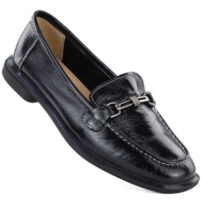 Klassische schwarze Damen-Lederschuhe Vinceza 86429