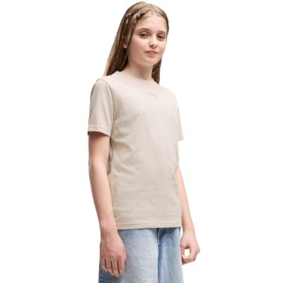 Puma ESS T-Shirt mit zentriertem Katzenlogo, Beige, 692972, Größe 82