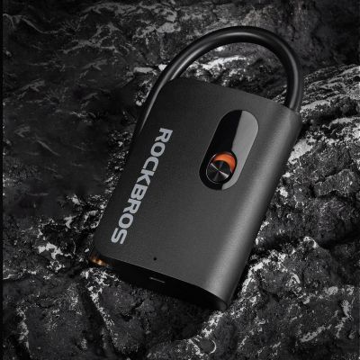 17. Rockbros L1 Mini-Akkupumpe, 70 psi Kompressor, 200 mm Schrader-Schlauchlänge – Schwarz