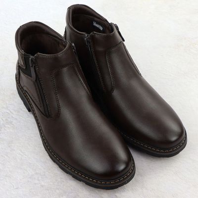 8. Herren-Winterstiefeletten mit Fellfutter und Reißverschlüssen, braun VanHorn AN71309
