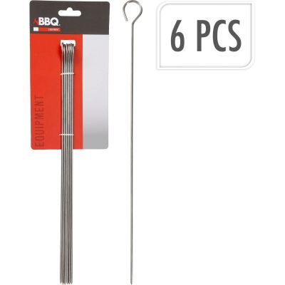 6. Spieße für Schaschlik, 6 Stück, Länge 35,5 cm, Edelstahl