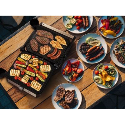 14. ELDOM KONTAKTGRILL GK200 2000W, TEMPERATURREGELUNG, ZWEI FETTBEHÄLTER, PLATTEN MIT ANTIHAFTBESCHICHTUNG