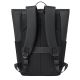 10. Rivacase Eden Rucksack, Roll-Up-Rucksack, Schwarz, Polyester, Gewachstes Leder (zum Hochziehen)