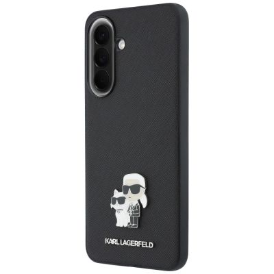 2. Karl Lagerfeld Saffiano Hülle mit K&C Metalllogo für Samsung Galaxy A57 5G – Schwarz