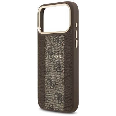 6. Guess 4G Stripe MagSafe Hülle für iPhone 17 Pro Max - Braun