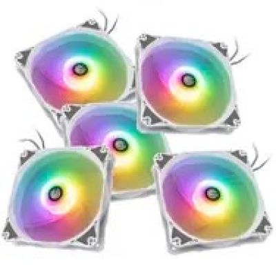 Bitspower Notos RGB PWM Lüfter, 120 mm – Weiß, 5er-Pack
