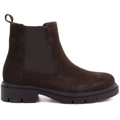 2. Damen-Ankle-Boots aus Leder, Wildleder, Schokoladenbraun, Sergio Leone BT-01-S