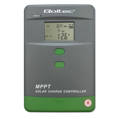 12. Qoltec MPPT-Solarladeregler mit Temperatursensor 80 A | 12 V / 24 V / 36 V / 48 V | LCD | Bluetooth | App | GEL | LiFePO4