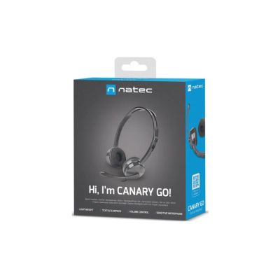 5. NATEC CANARY GO On-Ear-Kopfhörer mit Mikrofon (1x Miniklinkenstecker, 4-polig) NSL-1665