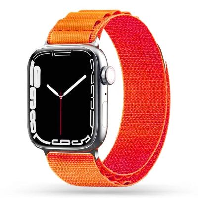 7. Tech-Protect Nylon Pro Armband für Apple Watch 4 / 5 / 6 / 7 / 8 / 9 / SE / Ultra 1 / 2 (42/44/45/49 mm) – Orange