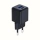12. 3mk Hyper GaN Ladegerät 20W QC4+ PD PPS USB-C USB-A Wandladegerät - Schwarz