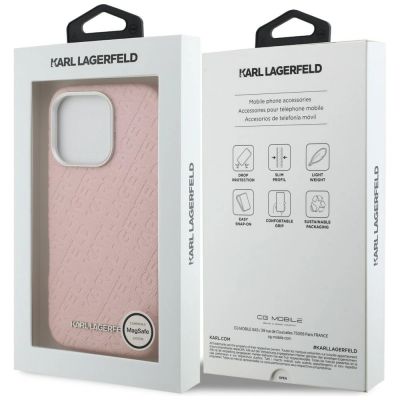 8. Karl Lagerfeld FW Stamped Karl MagSafe Hülle für iPhone 16 Pro - Pink