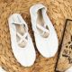 3. Jr Nazo Leder Tanzballettschuhe mit Gummibändern Weiß