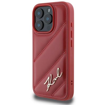 2. Karl Lagerfeld Quilted Signature Hülle für iPhone 16 Pro – Rot