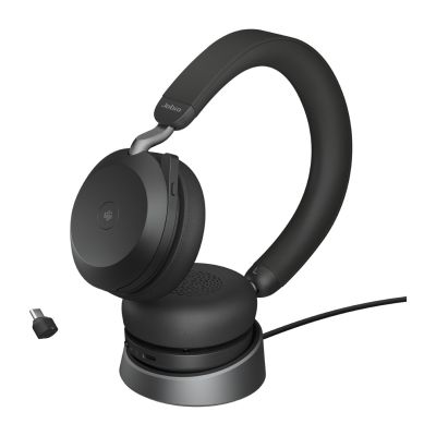4. Jabra 27599-999-889 Kopfhörer/Headset, kabelgebunden & kabellos, Kopfbügel, Anrufe/Musik, USB Typ-C, Bluetooth-Ladestation, Schwarz