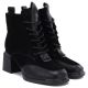 4. Damen-Lederstiefeletten aus schwarzem Veloursleder Artiker 59C0116