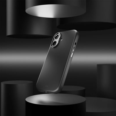 8. Puro Icon Mag Pro Flüssigsilikonhülle für iPhone 17, MagSafe-kompatibel, mit Kameraschutz und Aluminiumknöpfen – Schwarz
