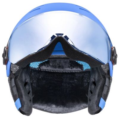 3. Kinder-Skihelm UVEX Rocket jr. Visor blau matt