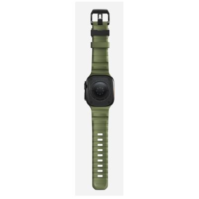 6. Nomad Rocky Point Armband, schwarzes Leder, Titan