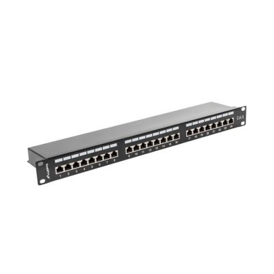7. Patchpanel Lanberg PPS6-1024-B (1HE; Kat. 6; 24xRJ-45)