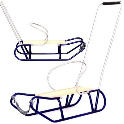 TOMEK Metallschlitten mit Rückenlehne und Schieber, blau