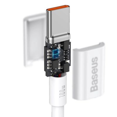 8. Baseus CATYS-C02 USB-C - USB-C PD QC FCP Kabel 100W 5A 2m - Weiß
