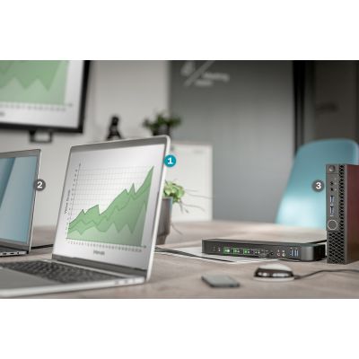 20. Digitus KVM-Switch, 4-Port, 4K 60 Hz, 4 x DP-Eingang, 1 x DP/HDMI-Ausgang