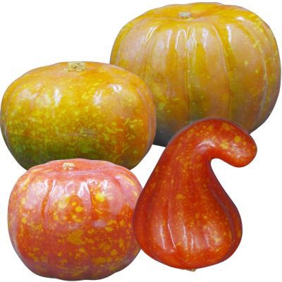 3. Halloween-Kürbis-Dekorationsfiguren, 4 Stück, orange