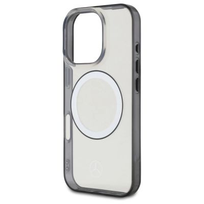 6. Mercedes MagSafe-Hülle mit aufgedrucktem Logo für iPhone 16 Pro – Transparent
