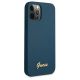 4. Guess, GUHCP12LLSLMGBL iPhone 12 Pro Max 6,7" blau/blaue Hardcase-Metall-Logoschrift