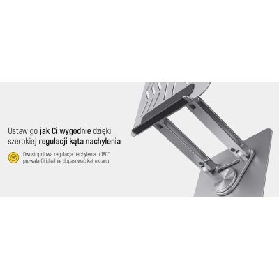 24. Wozinsky WRS-CPY84SS Laptop- und Tablet-Ständer aus Aluminium + gratis Smartphone-Ständer – Silber