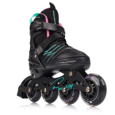 3. Meteor M 34-38 Buzzy Rollschuhe Schwarz/Rosa/Mint