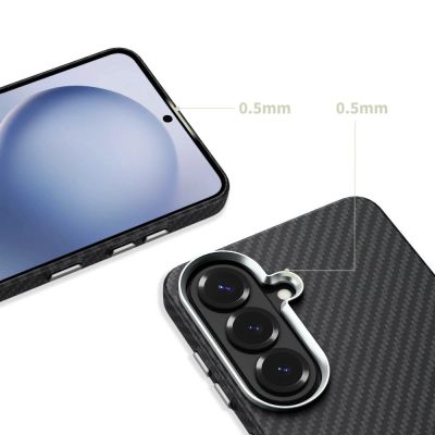 4. Tech-Protect Ion Carbon MagSafe Hülle für Samsung Galaxy S26 - Schwarz und Silber