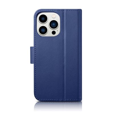 2. iCarer Wallet Case 2in1 Cover iPhone 14 Pro Max Leder Flip Case Anti-RFID blau (WMI14220728-BU)