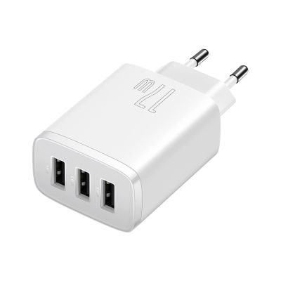 2. Baseus Compact Ladegerät 3x USB 17W weiß (CCXJ020102)