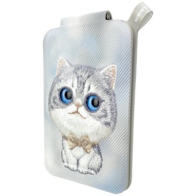 2. Nimmy Neue Katzen-Magnetgeldbörse mit großen Augen und niedlichen Haustieren 2.0 – Grau