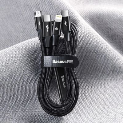19. Baseus Rapid Series 3in1 USB-C – USB-C/ Lightning /Micro-USB-Kabel 20 W PD 1,5 m – grün