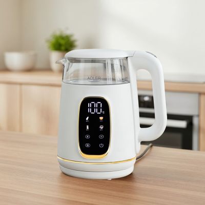 19. Adler AD 1305WG Wasserkocher 1,7 l 2200 W Transparent, Gold, Weiß