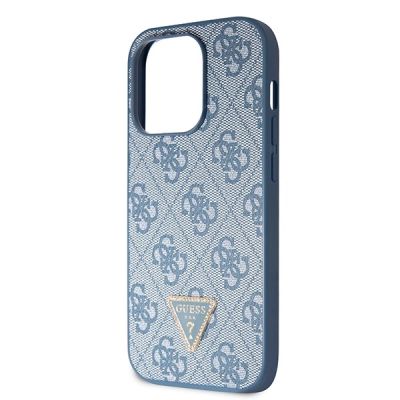 7. Guess GUHCP15LP4TDSCPB iPhone 15 Pro 6,1" blau/blaues Hardcase Crossbody 4G Metalllogo