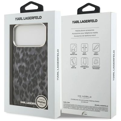8. Karl Lagerfeld IML Leopard Pattern MagSafe Case für iPhone 17 Pro Max - Schwarz