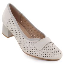 Beige Damenpumps mit Lochmuster, Jezzi 233-12